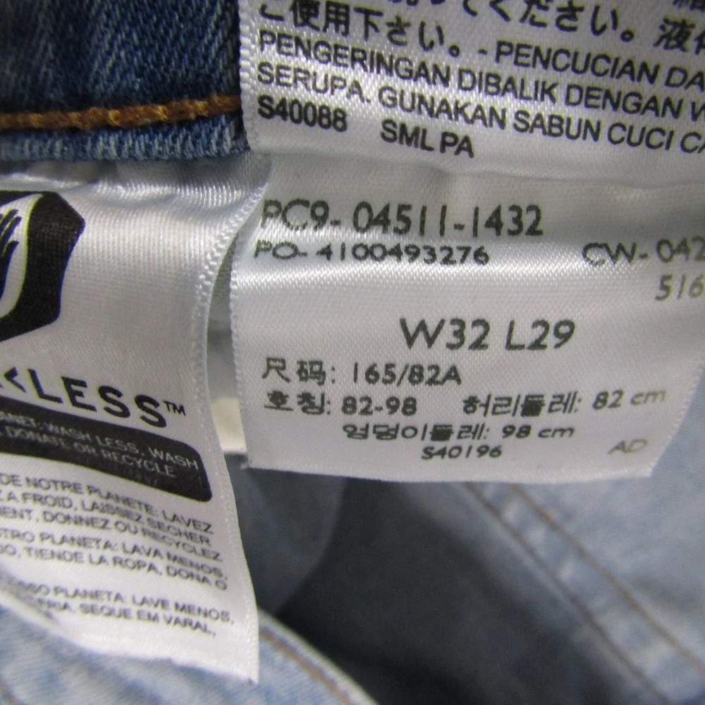 Levi's 511 Slim Fit Jeans Mens 32x29 Light Wash Blue Denim 04511-1432